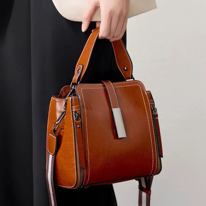 Crossbody Taske Vegansk Læder | Justerbar Pasform Skuldertaske | Struktureret Flerrums Design Til Arbejde & Hverdagsbrug | Vanero
