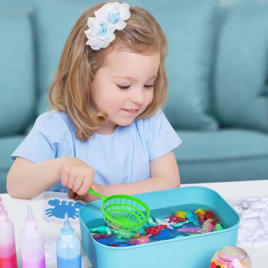 Kreativt Aktivitetssæt Plast | DIY Vandfigursæt med Forme og Farvegel | Kreativt Legetøj | Vanero
