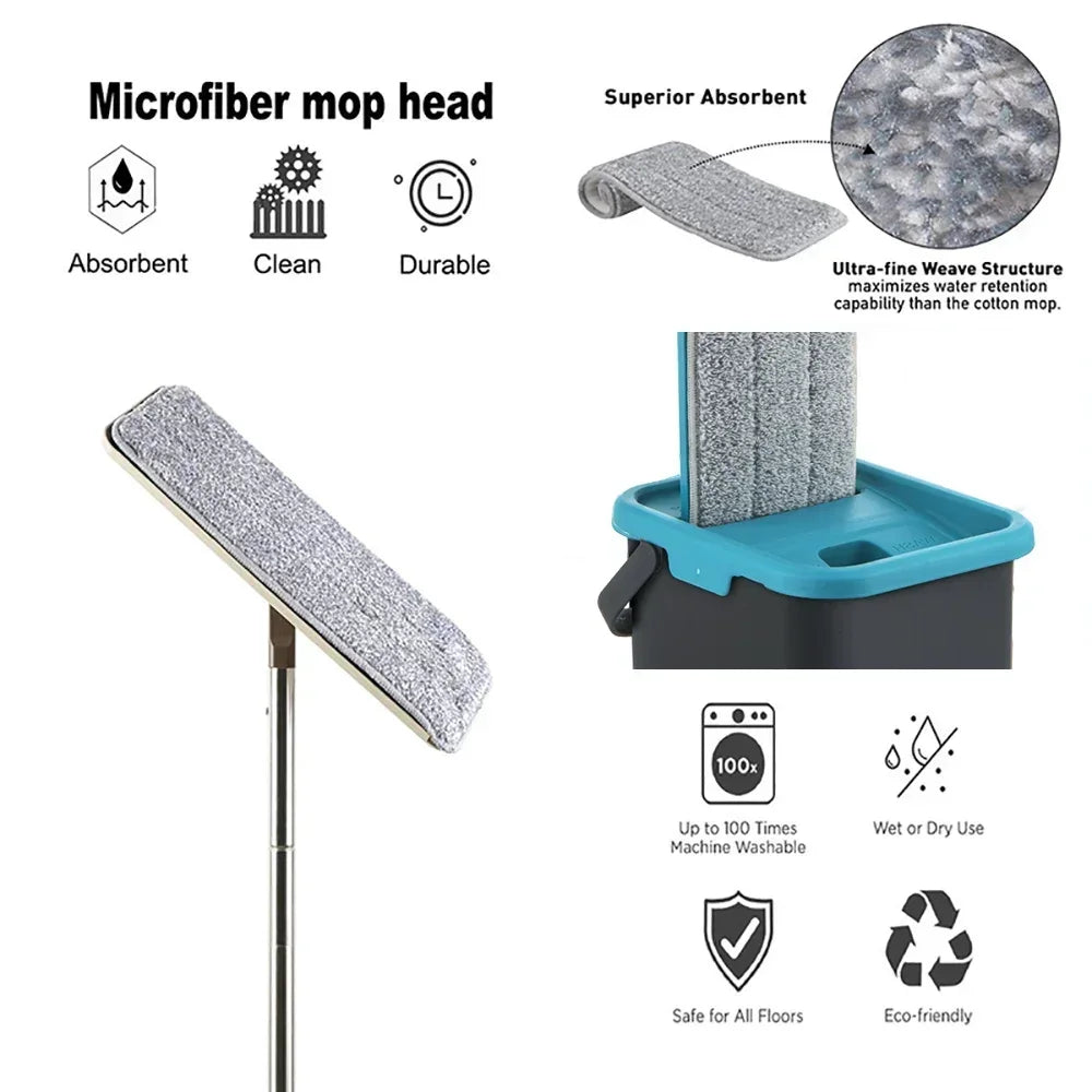 Mikrofiber Udskiftningsmophoved | Rengøringsklude til Fladmop med Selvvridningssystem | Vanero