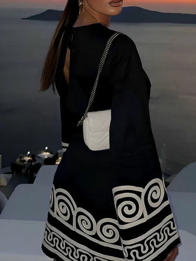 A-line Kjole med Broderi | Flæseærmer | Elegant Silhuet l Vanero