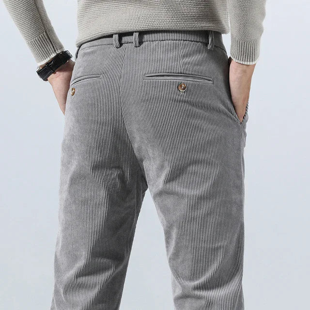 Herre Fløjlsbukser Tekstureret Corduroy | Regular Fit Fritidsbukser | Alsidigt Design Til Hverdag & Formelle Anledninger | Vanero