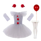 Pige Kostumekjole Polyester & Tylmateriale | Justerbar Strop Tutu Kjole | Klovndesign Til Halloween & Udklædning | Vanero