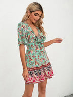 Kjole Let Tekstilmateriale | Regular Fit Kjole Med Bindebånd | Paisley Print Til Hverdagsbrug & Arrangementer | Vanero