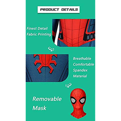HeroStrike | Børne-Superheltekostume Med Maske Rød-Blå Cosplay Outfit | Vanero