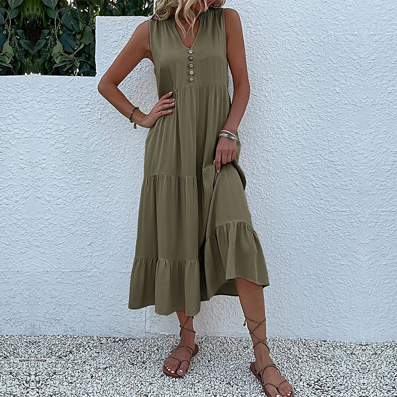 Alma l Luftig Maxi Kjole med Tidløs Elegance l Vanero
