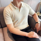 Herre Polo T-Shirt Bomuldsblanding | Regular Fit Polo T-Shirt | V-Hals Design til Hverdagsbrug & Kontorbrug | Vanero