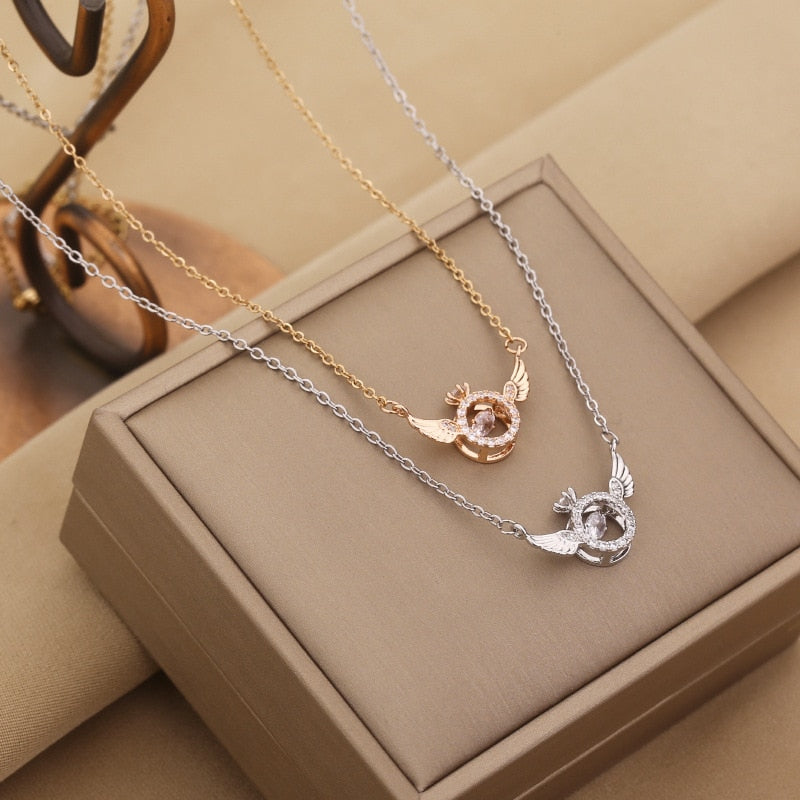 Jewelance | Elegant Halskæde Med Englevinger | Vanero