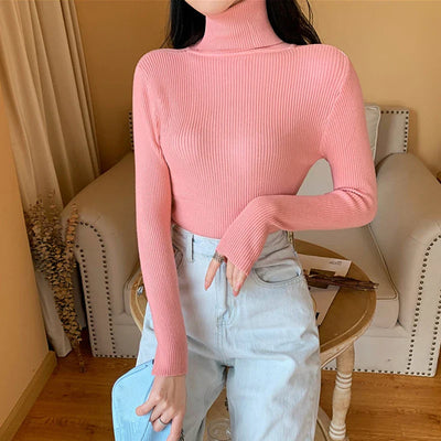 Ribstrikket l Rullekrave Bluse | Vanero