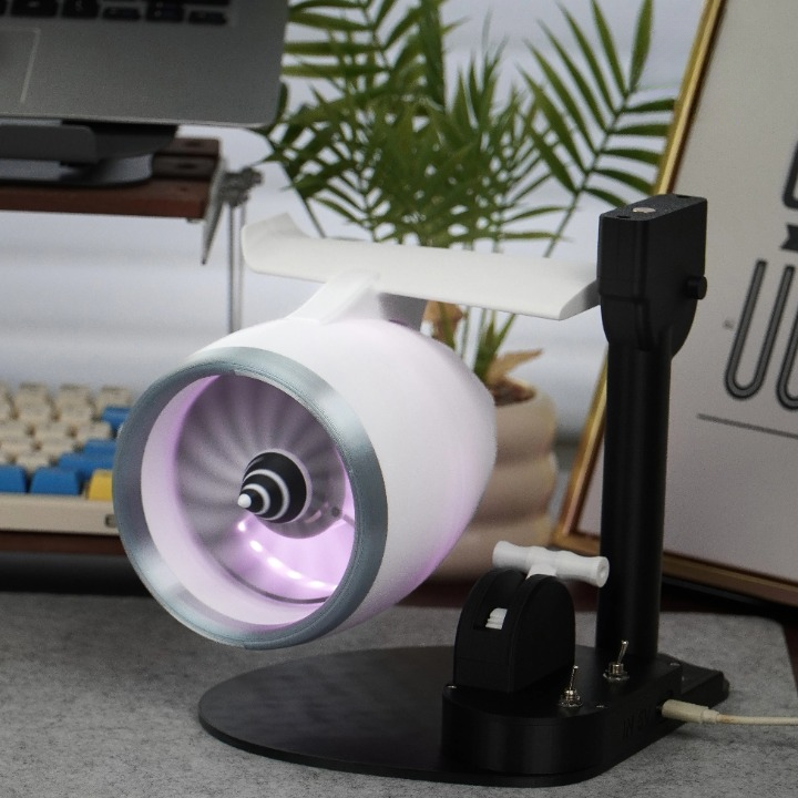 Luftfugter | Turbo Ventilator Luftfugter Med RGB-Lys Og Genopladelig Mulighed | Bordmodel Til Indendørs Brug | Vanero