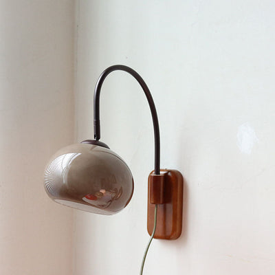 Minimalistisk Væglampe i Glas og Massivt Træ | Europæisk Design med 1 Pære | Vanero