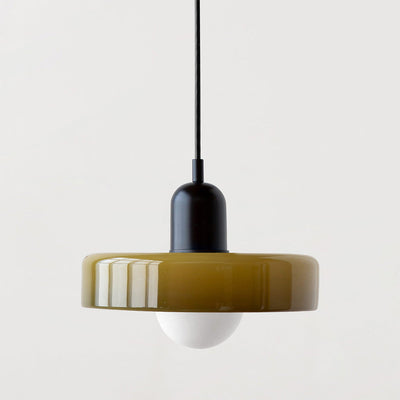 Bauhaus l Pendellampe af Farvet Glas l Vanero