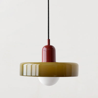 Bauhaus l Pendellampe af Farvet Glas l Vanero