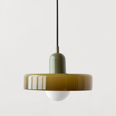 Bauhaus l Pendellampe af Farvet Glas l Vanero