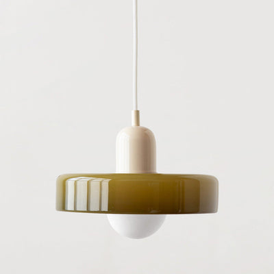 Bauhaus l Pendellampe af Farvet Glas l Vanero