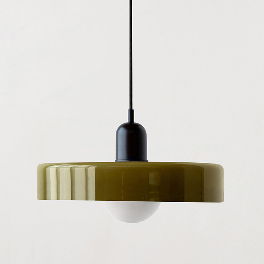 Bauhaus l Pendellampe af Farvet Glas l Vanero
