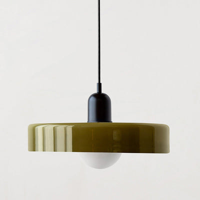 Bauhaus l Pendellampe af Farvet Glas l Vanero