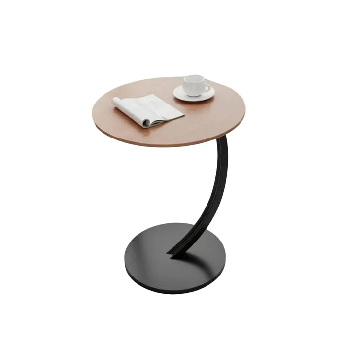 Rundt Sidebord Træ Metal Konstruktion | Forstærket Fritstående Møbeldesign | Stue Soveværelse & Indendørs Brug | Vanero