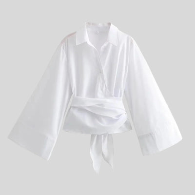 Sonia l Stilfuld Tops bluse med bælte l Vanero