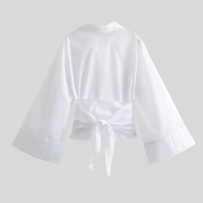 Sonia l Stilfuld Tops bluse med bælte l Vanero
