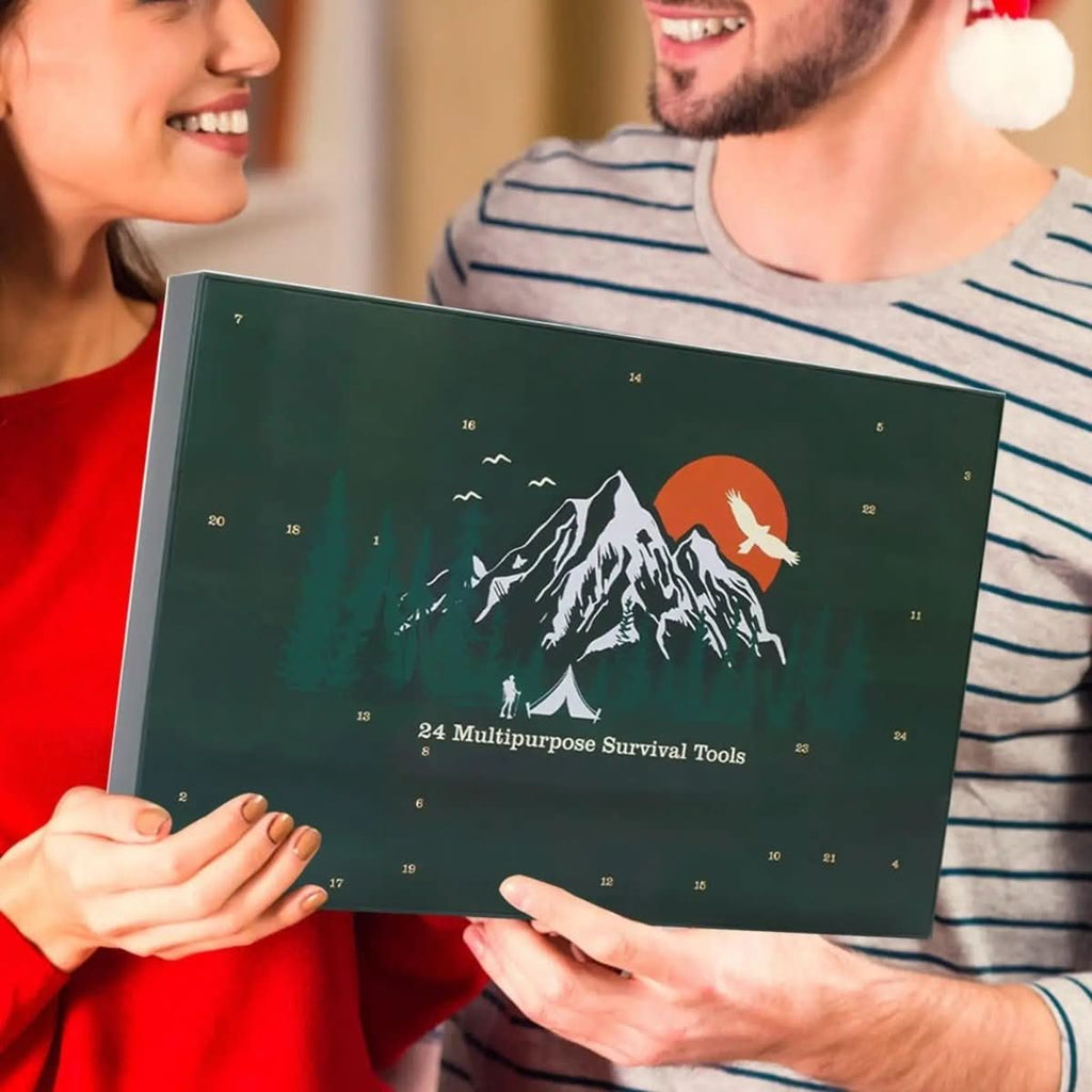 Adventuregear Adventskalender 2025 - 24 Udendørs-Værktøjer | Praktisk Gave Til Eventyrere & Naturvenner | Vaner
