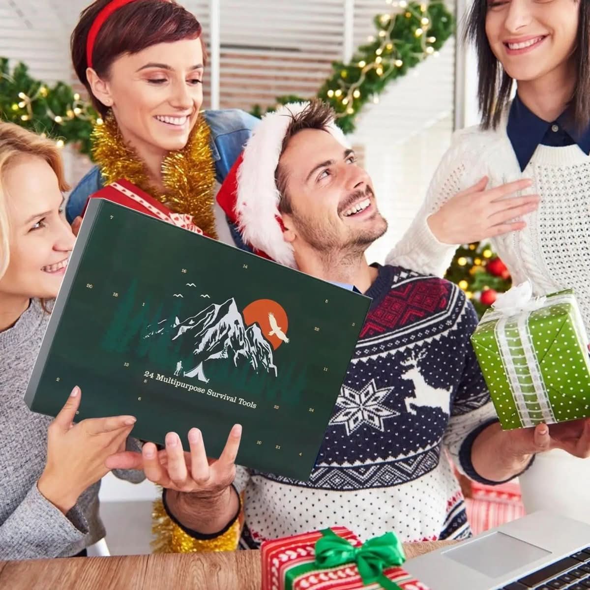 Adventuregear Adventskalender 2025 - 24 Udendørs-Værktøjer | Praktisk Gave Til Eventyrere & Naturvenner | Vaner