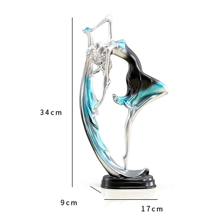 Danser Skulptur I Resin Dekorativ Figur | Glat Støbt Resin Konstruktion | Indendørs Dekoration Til Bord & Hylde | Vanero