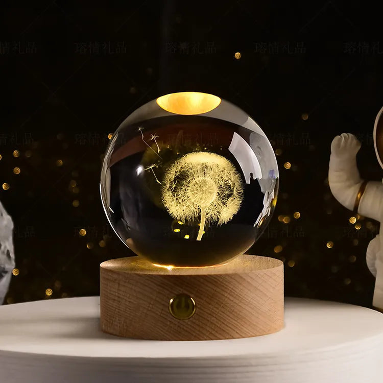 Natlampe | Glaskugle Lampe | USB Stemningsbelysning | Vanero