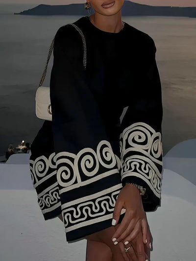 A-line Kjole med Broderi | Flæseærmer | Elegant Silhuet l Vanero