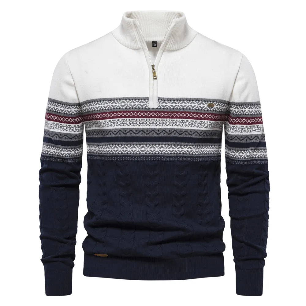 Christian | Retro Halfzip Sweater Med Monsterprint Herre | Vanero