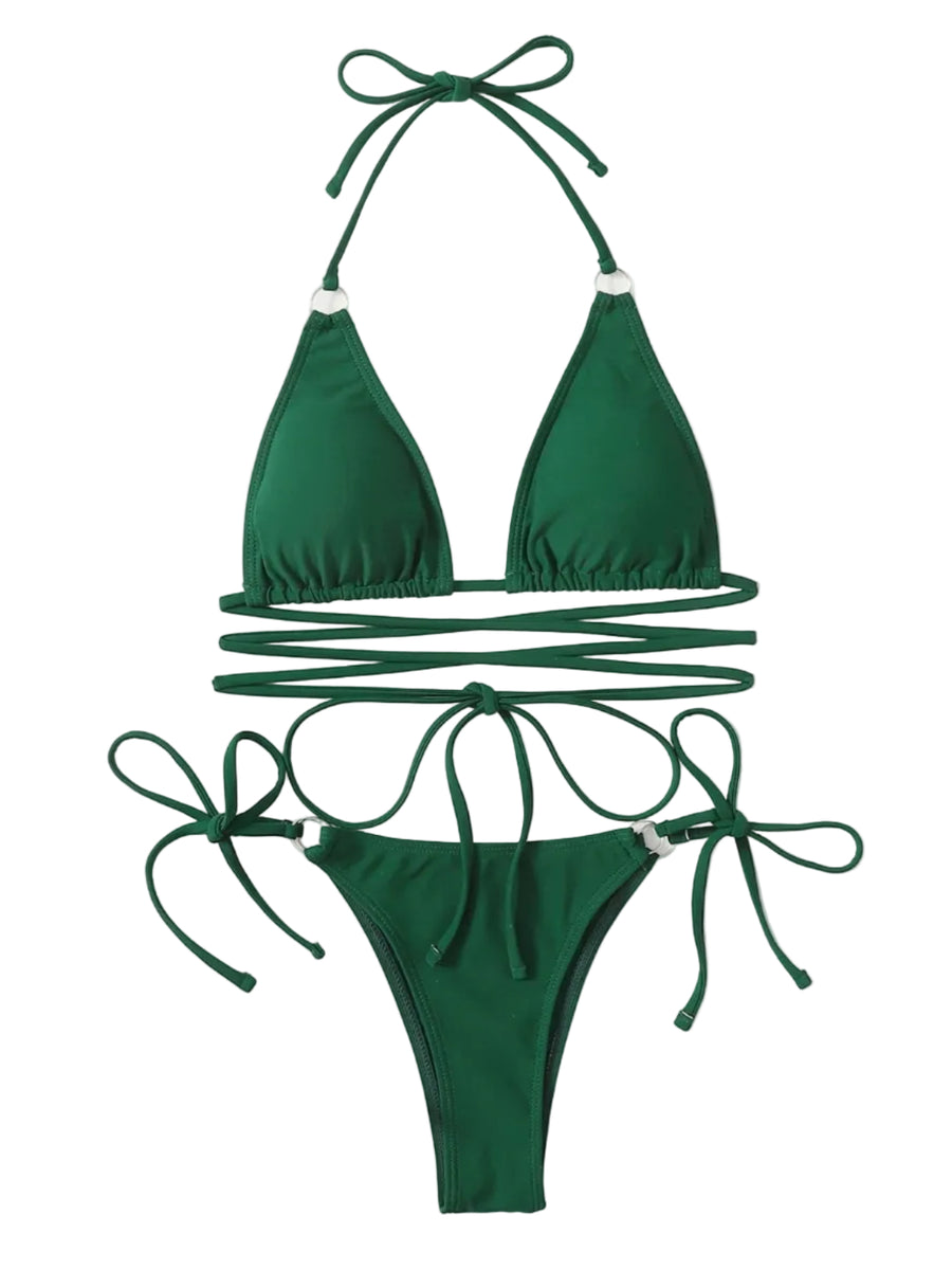 Dame Criss Cross Bikini Sæt | Bindebikini Med Udtagelig Polstring | Strand Og Poolbrug | Vanero