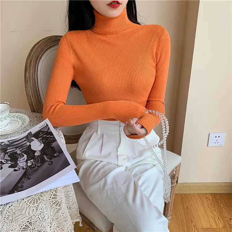 Ribstrikket l Rullekrave Bluse | Vanero