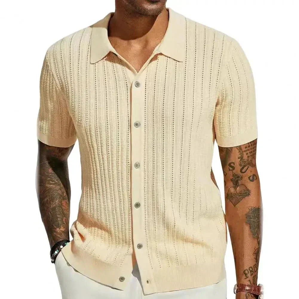 Herreskjorte 100% Bomuld | Relaxed Fit Strandskjorte | Let Design til Sommerbrug & Afslappede Anledninger | Vanero