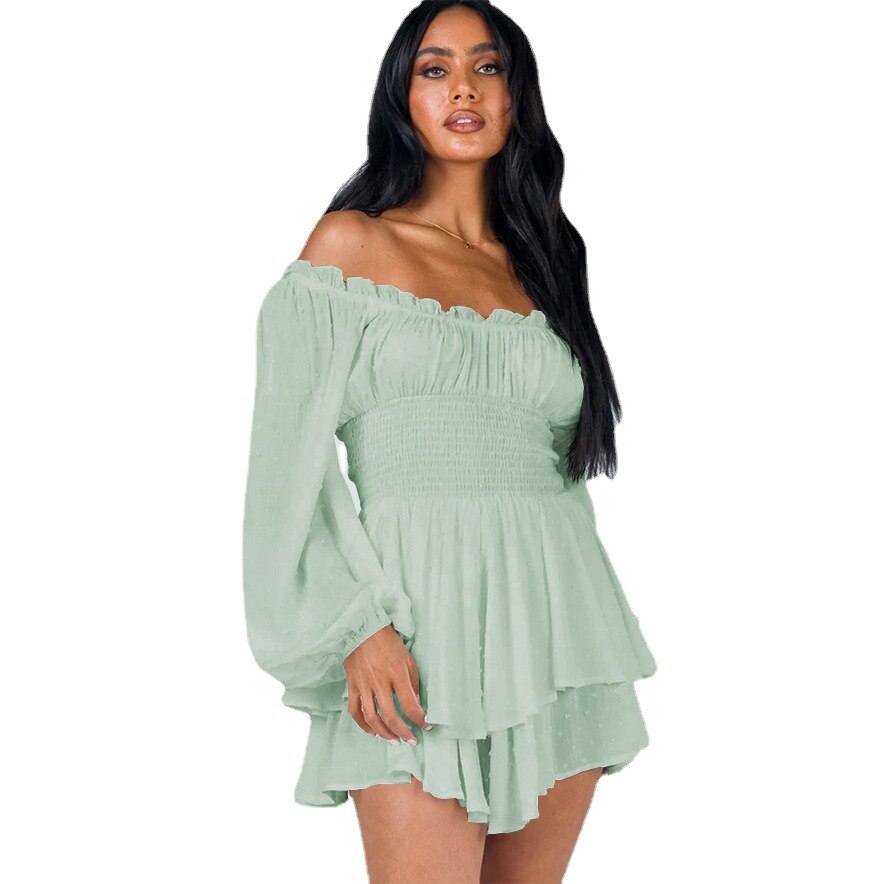 Abby l fortryllende off-the-shoulder flæsekjole l Vanero