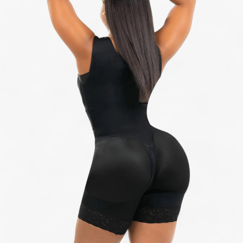 Shapewear-Bodysuit Til Dame | Kompressionspaneler & Korset-Inspireret Design | Sort Baselayer Til Hverdagsbrug | Vanero