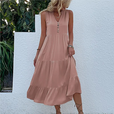 Alma l Luftig Maxi Kjole med Tidløs Elegance l Vanero