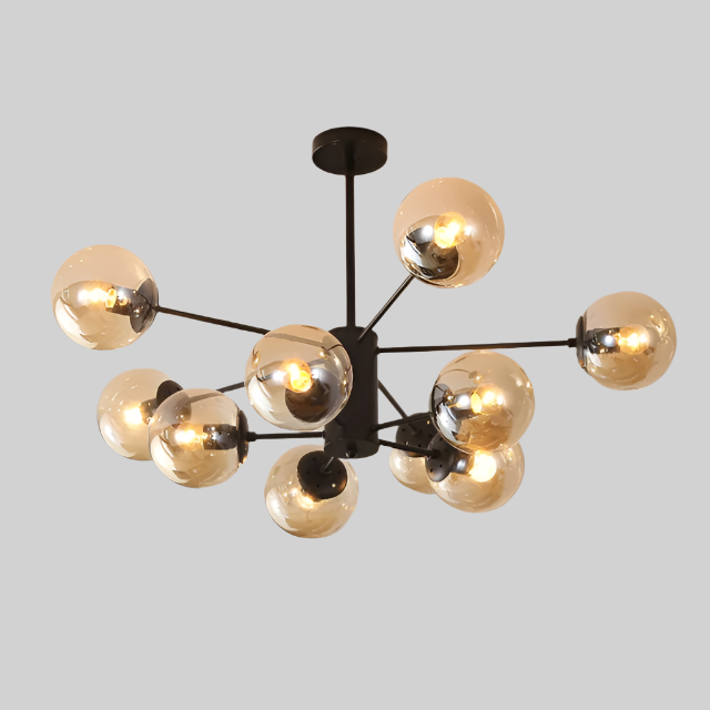NobleLuminance l Lysekrone med glaskugler l Vanero