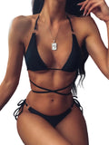 Dame Criss Cross Bikini Sæt | Bindebikini Med Udtagelig Polstring | Strand Og Poolbrug | Vanero