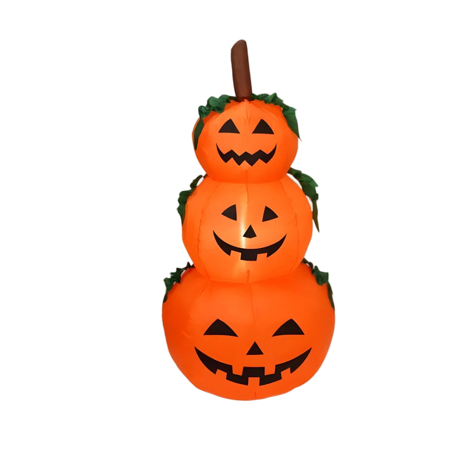 Oppustelig Græskardekoration | Indbyggede LED-Lys & Elektrisk Oppustning | Stor Halloween-Pynt Til Have & Udendørs Brug | Vanero