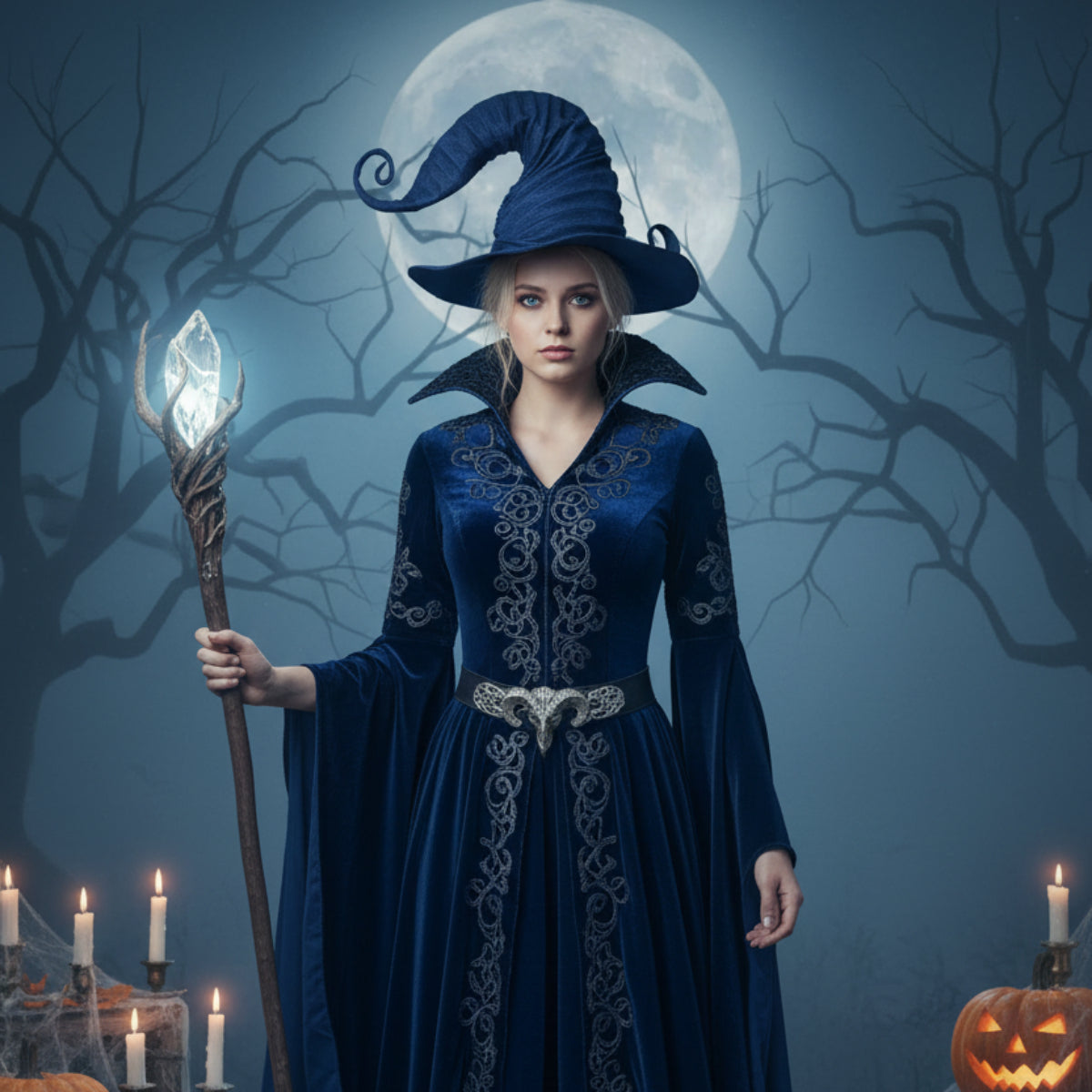 Unisex Sort Heksehat | Mørk Forbandelse-Inspireret Kostumedesign | Halloween Tilbehør Til Fester, Cosplay & Temaevents | Vanero