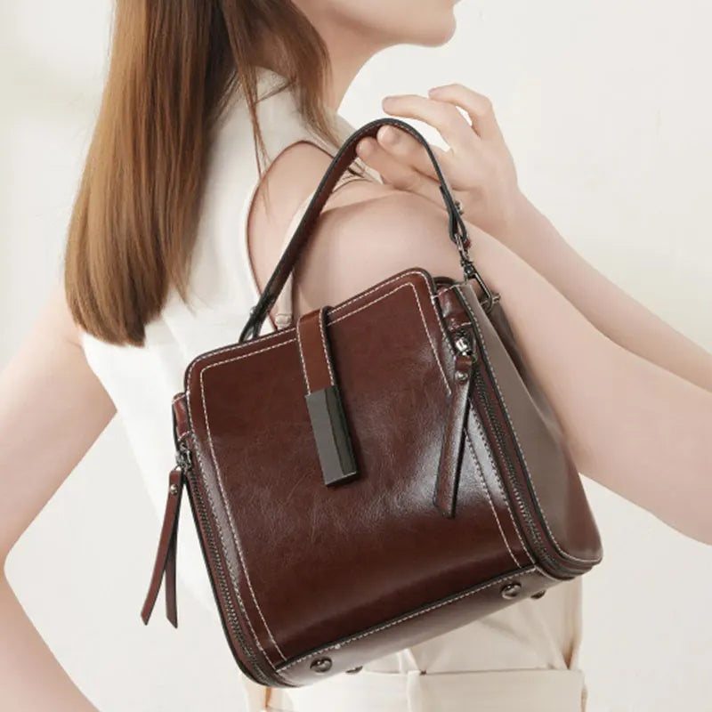 Crossbody Taske Vegansk Læder | Justerbar Pasform Skuldertaske | Struktureret Flerrums Design Til Arbejde & Hverdagsbrug | Vanero