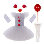 Pige Kostumekjole Polyester & Tylmateriale | Justerbar Strop Tutu Kjole | Klovndesign Til Halloween & Udklædning | Vanero
