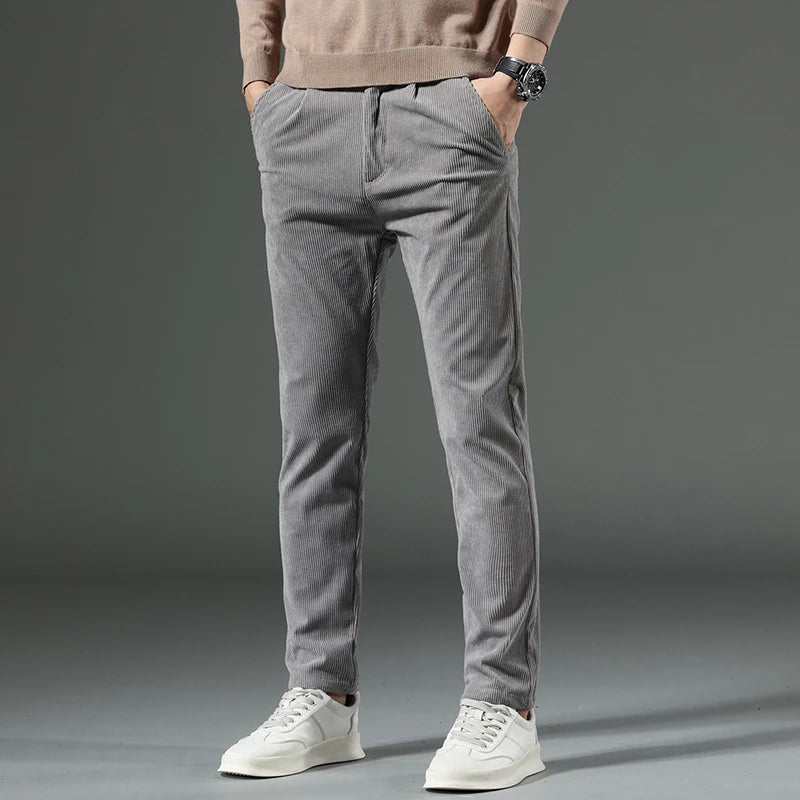 Herre Fløjlsbukser Tekstureret Corduroy | Regular Fit Fritidsbukser | Alsidigt Design Til Hverdag & Formelle Anledninger | Vanero