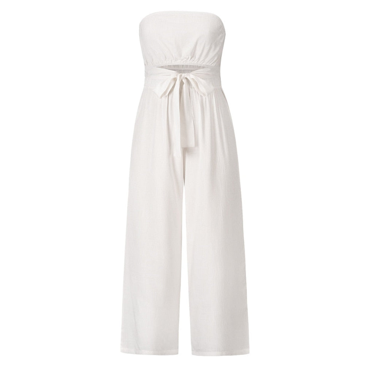 Dame Stropløs Jumpsuit | Bred Ben Heldragt I Polyesterblanding | Hverdagsbrug Og Særlige Anledninger | Vanero