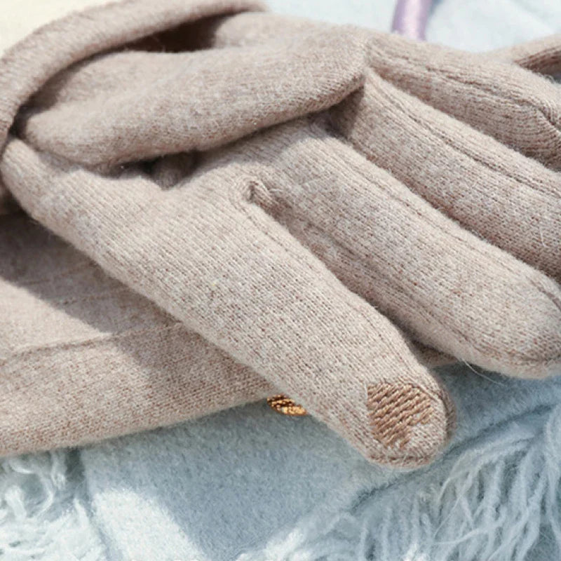 Vinterhandsker Cashmere | Elastisk Pasform Touchscreen Handsker | Touch-Kompatible Fingerspidser til Vinterbrug & Hverdagsbrug | Vanero