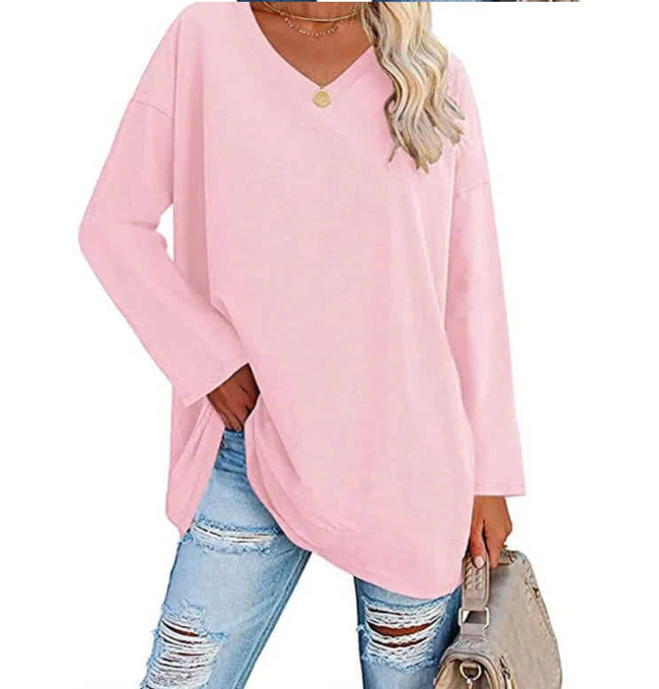 Oversized l V-Hals Langærmet Trøje | Vanero