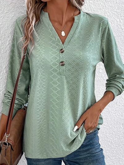 Struktureret Bluse l med Knapper | Vanero