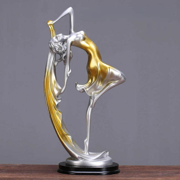 Danser Skulptur I Resin Dekorativ Figur | Glat Støbt Resin Konstruktion | Indendørs Dekoration Til Bord & Hylde | Vanero