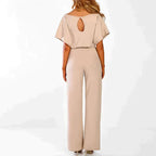 Dame Jumpsuit Bomuld Polyesterblanding | Slim Fit Jumpsuit | Justerbar Talje Til Hverdagsbrug & Aftenbrug | Vanero