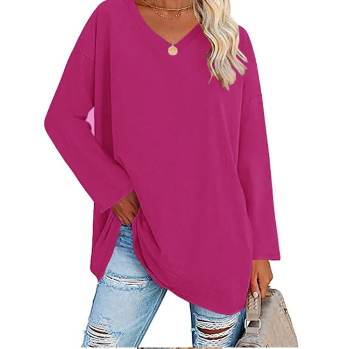 Oversized l V-Hals Langærmet Trøje | Vanero