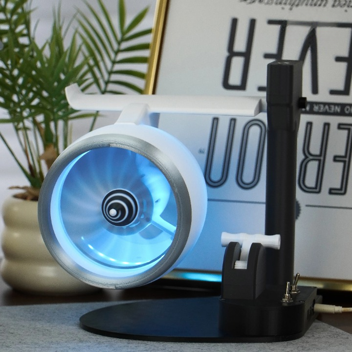 Luftfugter | Turbo Ventilator Luftfugter Med RGB-Lys Og Genopladelig Mulighed | Bordmodel Til Indendørs Brug | Vanero